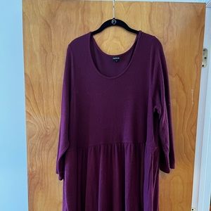Torrid cranberry colored long sleeved extra soft dress